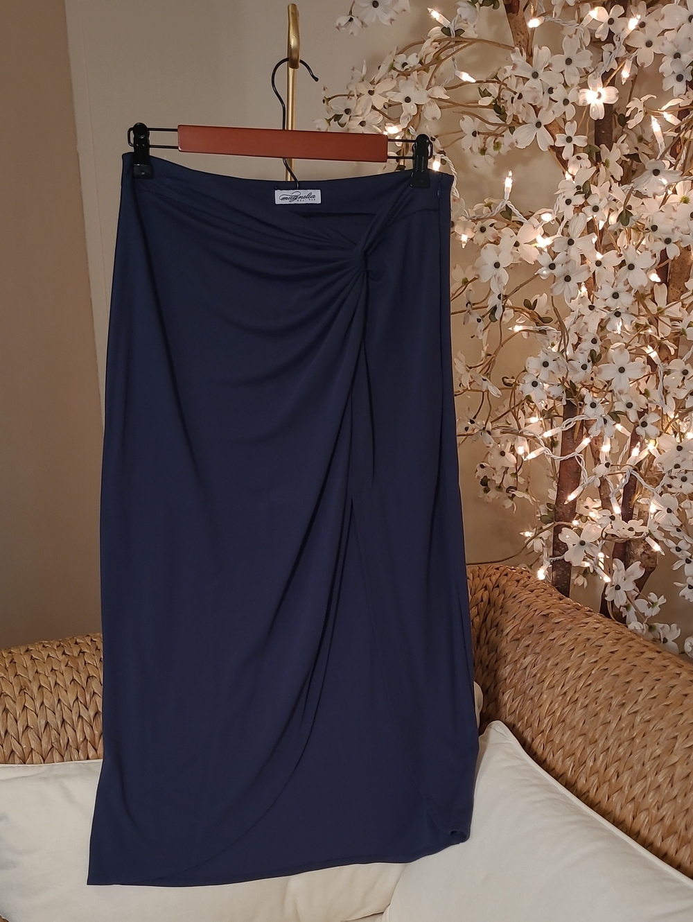 Magnolia Boutique Navy Twist Front Skirt